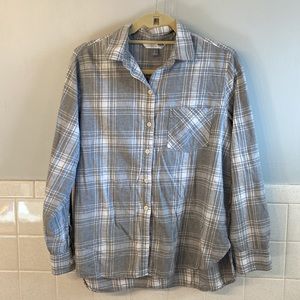 Old Navy Light Grey Flannel Shirt - Size Large